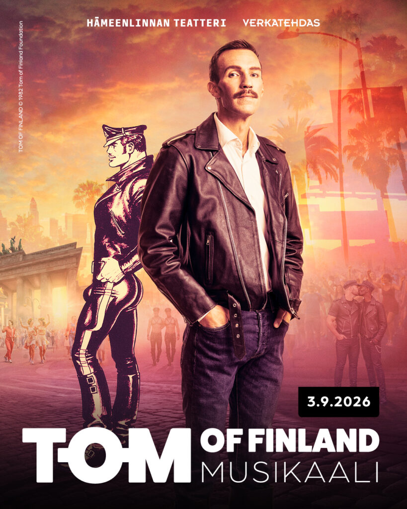 Severi Saarinen syö samaa ruokaa 100 päivää – tällainen on näyttelijän hurja 2 000 kalorin roolidieetti Tom of Finland -suurmusikaalin näyttelijät ja taiteellinen työryhmä Hämeenlinnan Verkatehtaalla
