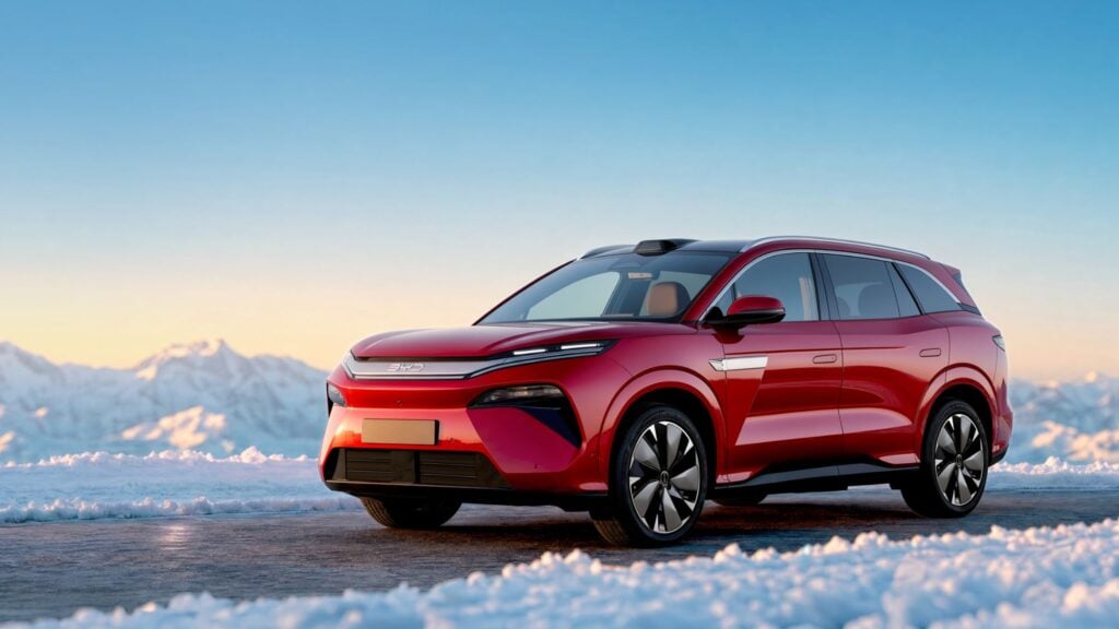BYD lupaa jättimaasturin akun täyteen 9 minuutissa BYD ATTO 8 -sähkökatumaasturi.